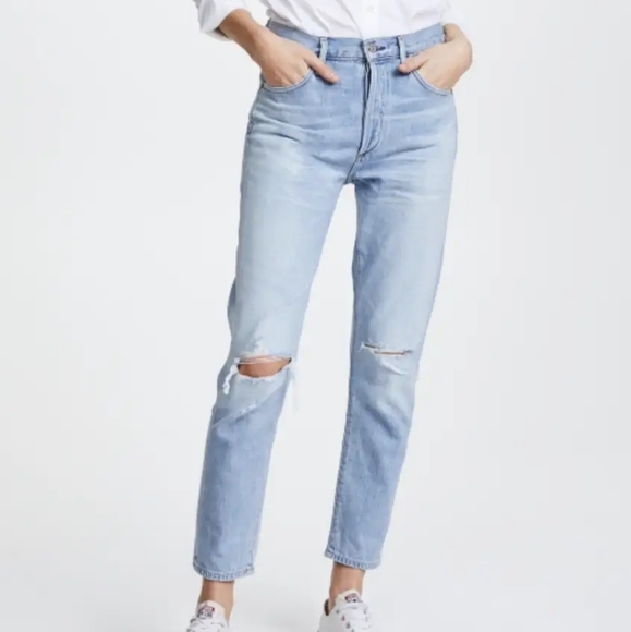 Citizens of Humanity Liya High Rise Classic Fit Jeans in Torn size 27 NWT - Picture 1 of 11